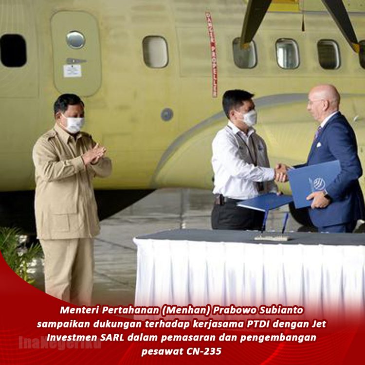 Prabowo Dukung Pemasaran Pesawat CN-235 ke Pasar Internasional Lewat Kunjungan PT DI