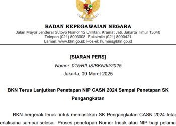 BKN Umumkan 42 Instansi Pusat Rampung Proses Penetapan NIP CPNS dan PPPK 2024
