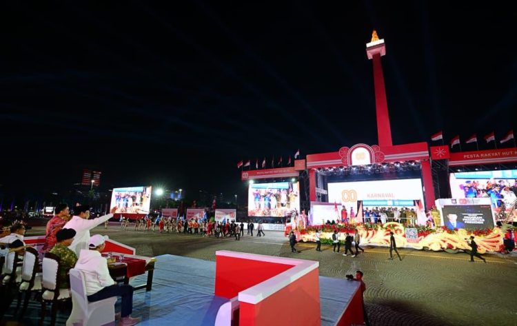 Presiden Prabowo Saksikan Karnaval Bersatu di Monas untuk Meriahkan HUT ke-80 RI